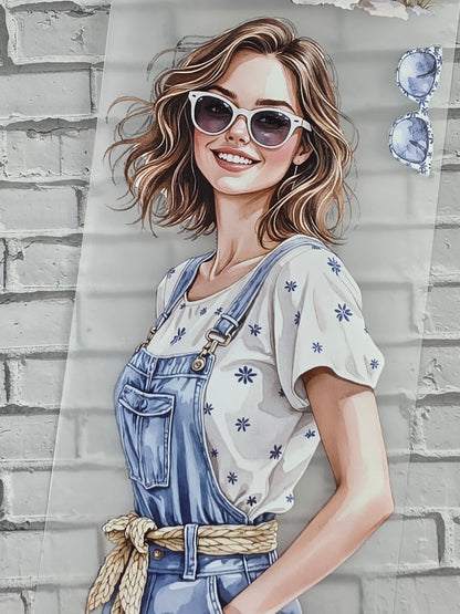 PET Tape 3D Stickerband Blue windmills 7cm x 1,50m