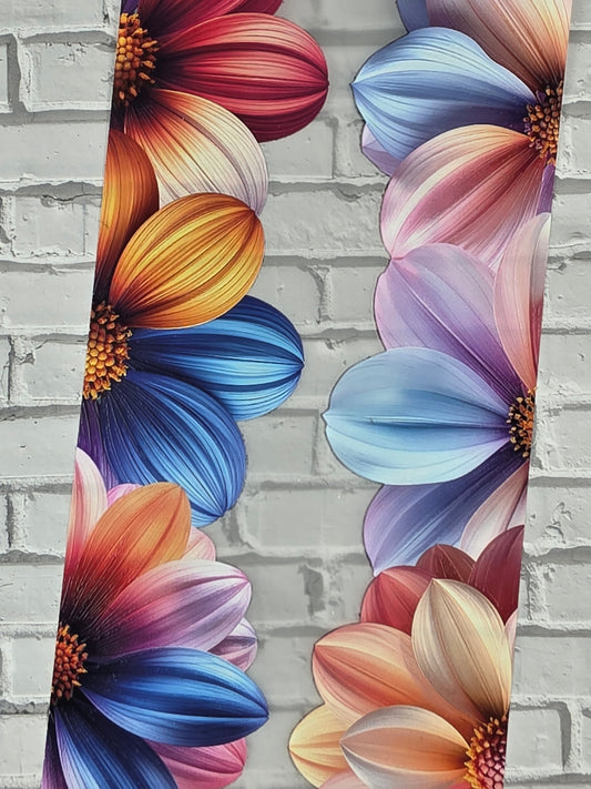 PET Tape 3D Stickerband Flower border colourful / pastell 7cm x 1,50m