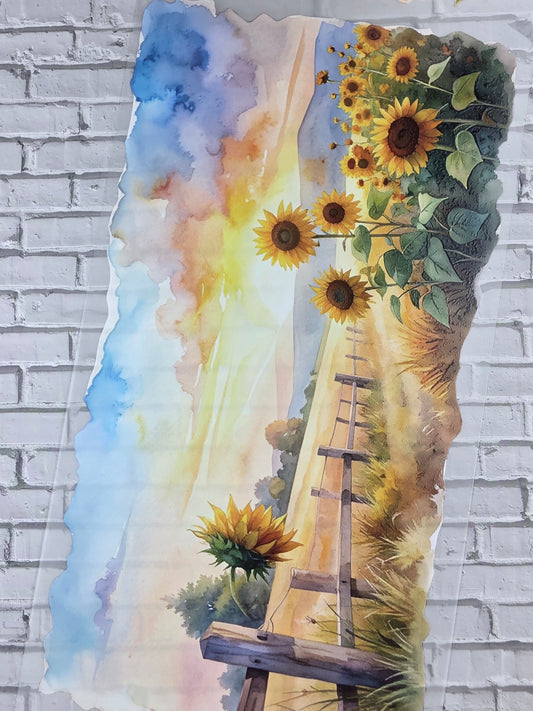 PET Tape XL 3D Stickerband Sunflower backgrounds 12cm x 1,50m