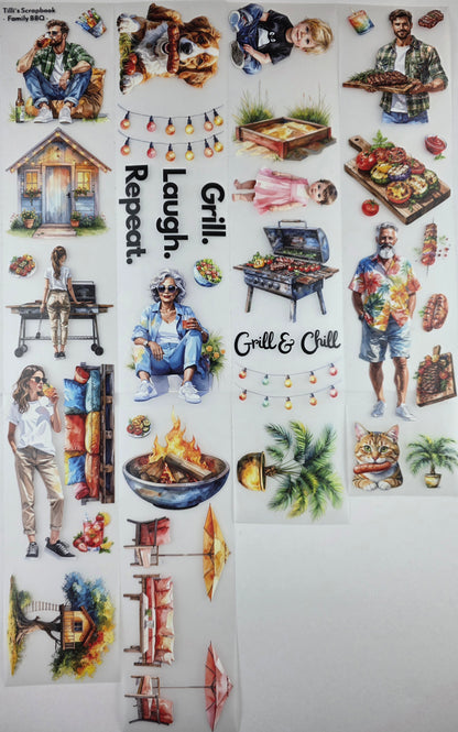 PET Tape 3D Stickerband Family BBQ 7cm x 1,50m