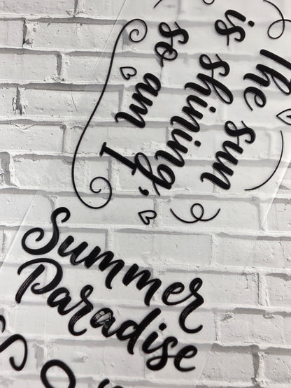 PET Tape 3D Stickerband Summer quotes 7cm x 1,50m