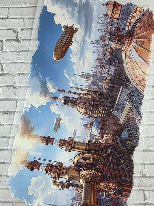 PET Tape XL 3D Stickerband Steampunk City 12cm x 1,50m