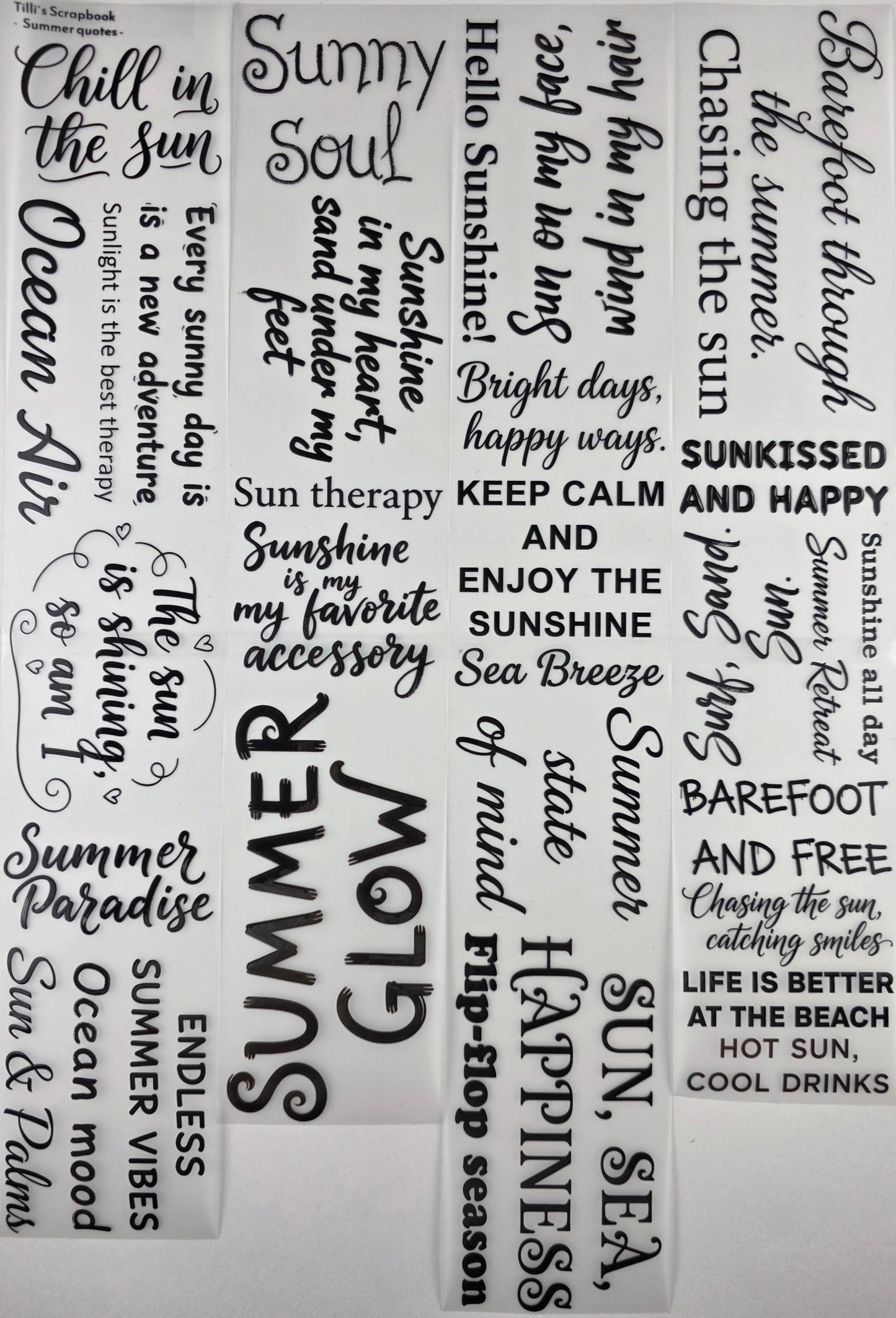 PET Tape 3D Stickerband Summer quotes 7cm x 1,50m
