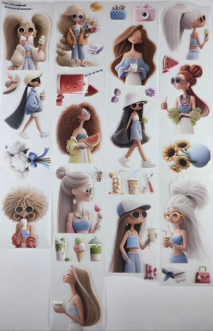 PET Tape 3D Stickerband Whimsical summer 7cm x 1,50m