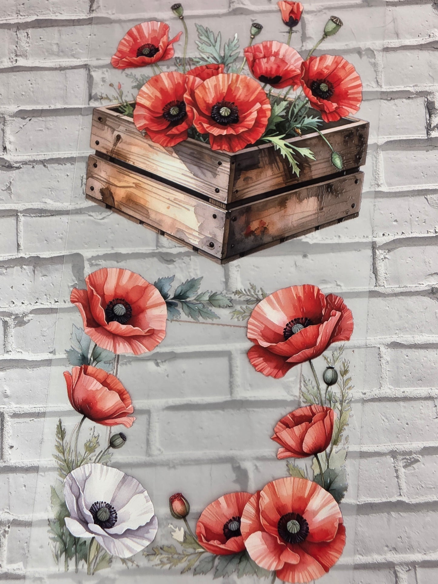 PET Tape 3D Stickerband Red Poppie 7cm x 1,50m