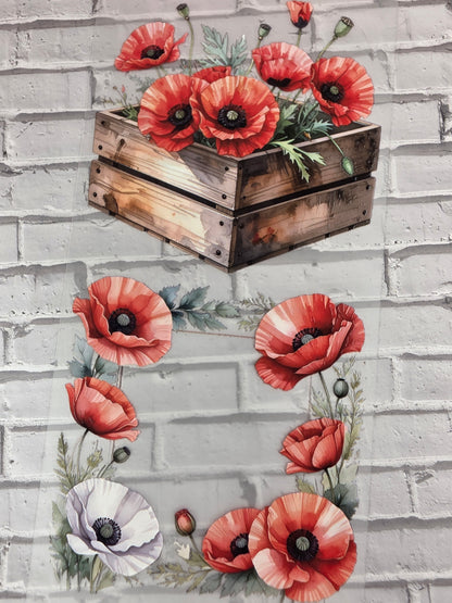 PET Tape 3D Stickerband Red Poppie 7cm x 1,50m
