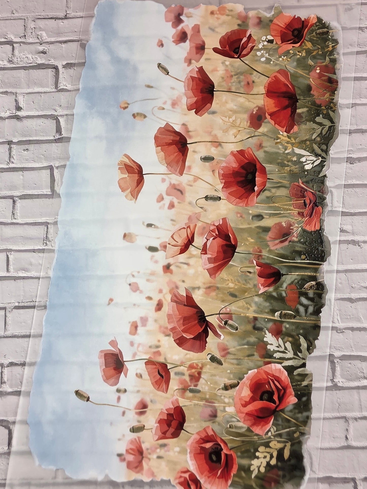 PET Tape XL 3D Stickerband Poppies backgrounds 12cm x 1,50m