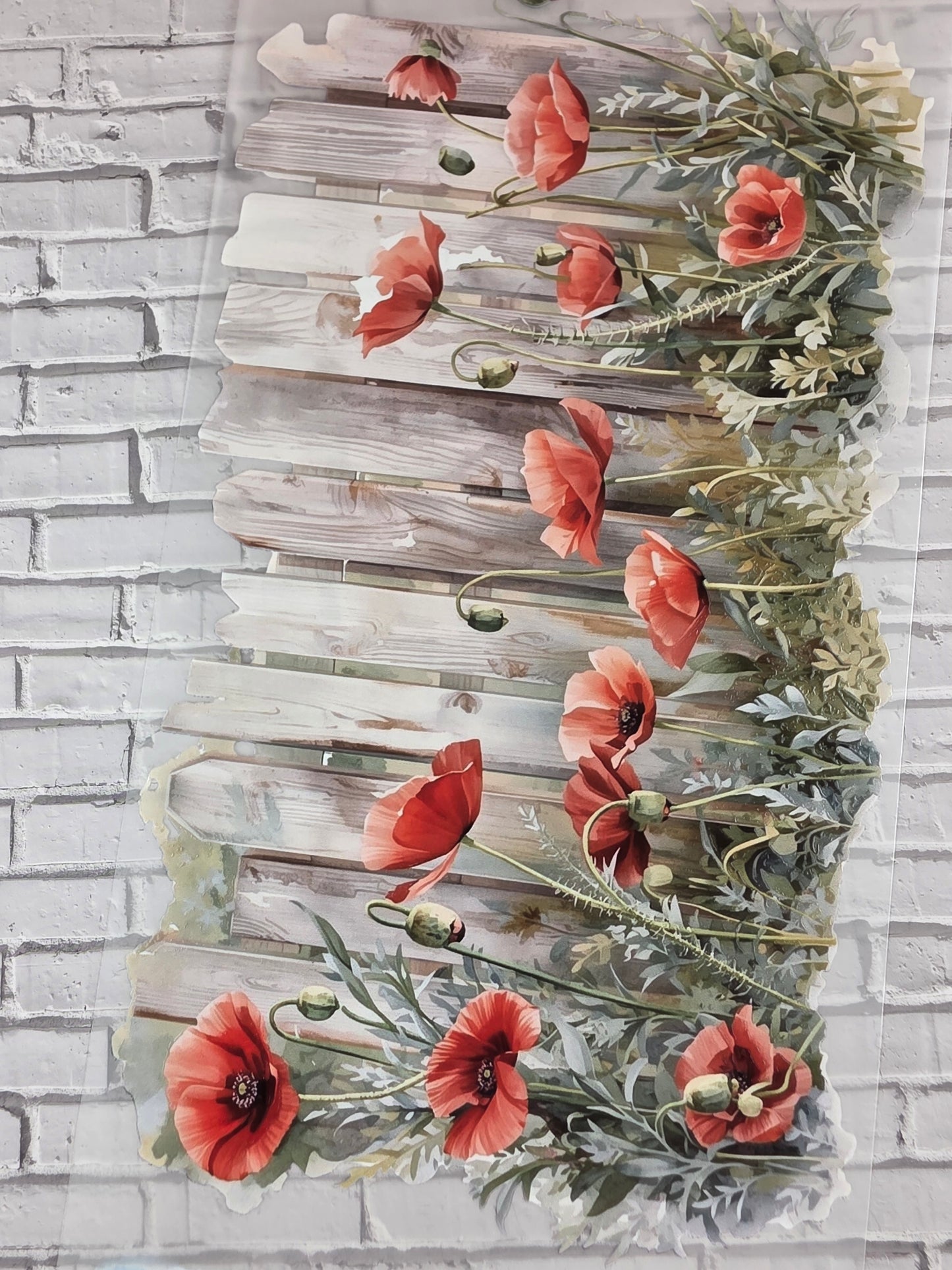 PET Tape XL 3D Stickerband Poppies backgrounds 12cm x 1,50m