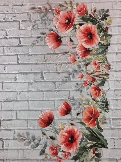 PET Tape XL 3D Stickerband Poppies backgrounds 12cm x 1,50m