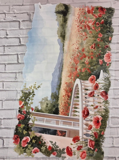 PET Tape XL 3D Stickerband Poppies backgrounds 12cm x 1,50m
