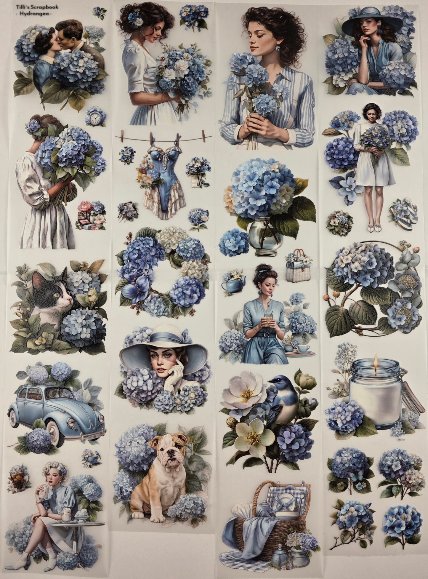 PET Tape 3D Stickerband Hydrangea 7cm x 1,50m