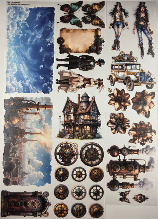 PET Tape XL 3D Stickerband Building Set Steampunk 12cm x 1,50m