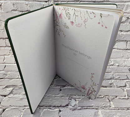 A5 Journal / Notebook / Scrapbook Grid Dot 96 Seiten (160gsm) Green Leaves