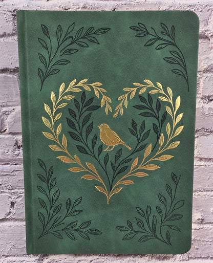 A5 Journal / Notebook / Scrapbook Grid Dot 96 Seiten (160gsm) Green Bird