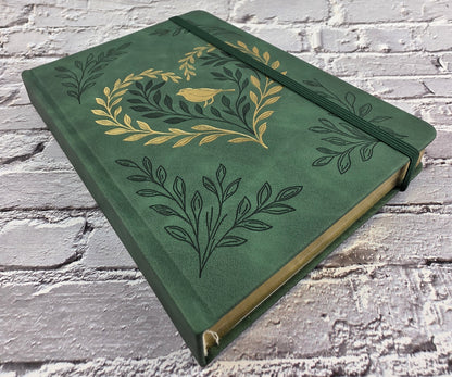 A5 Journal / Notebook / Scrapbook Grid Dot 96 Seiten (160gsm) Green Bird