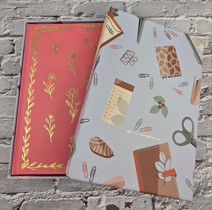 A5 Journal / Notebook / Scrapbook Grid Dot 96 Seiten (160gsm) Pink Flowers