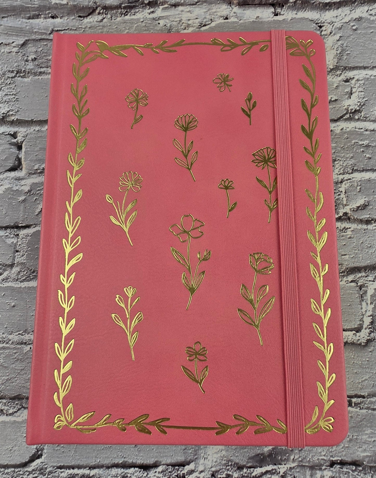 A5 Journal / Notebook / Scrapbook Grid Dot 96 Seiten (160gsm) Pink Flowers