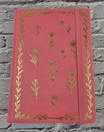 A5 Journal / Notebook / Scrapbook Grid Dot 96 Seiten (160gsm) Pink Flowers