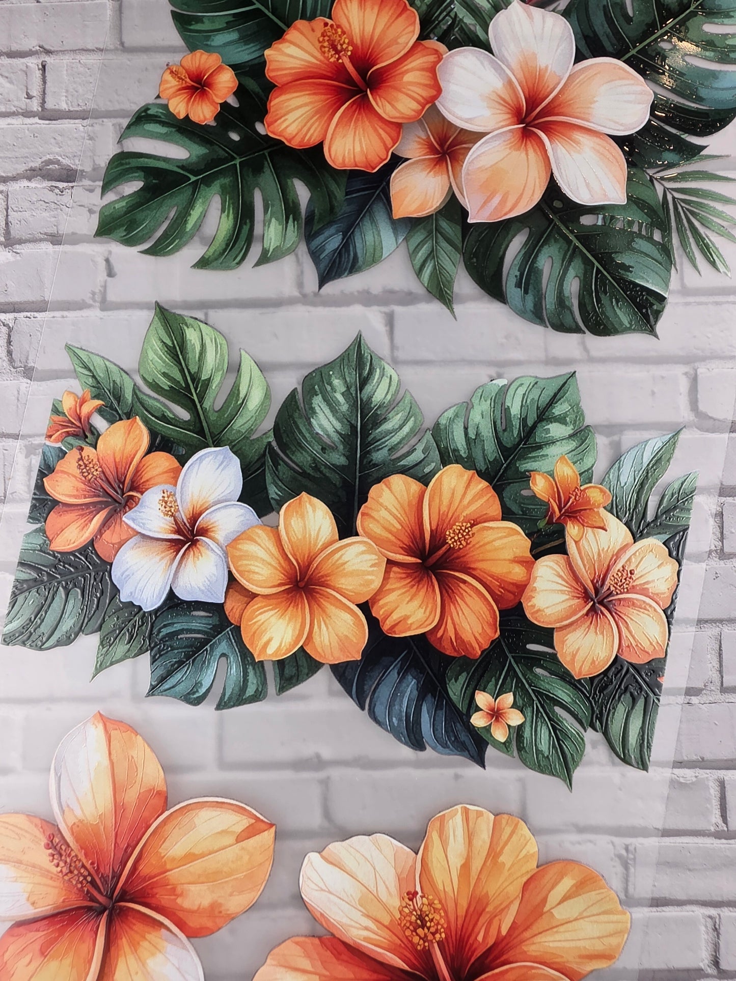 PET Tape XL 3D Stickerband Jungle flowers 12cm x 1,50m