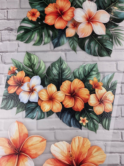 PET Tape XL 3D Stickerband Jungle flowers 12cm x 1,50m