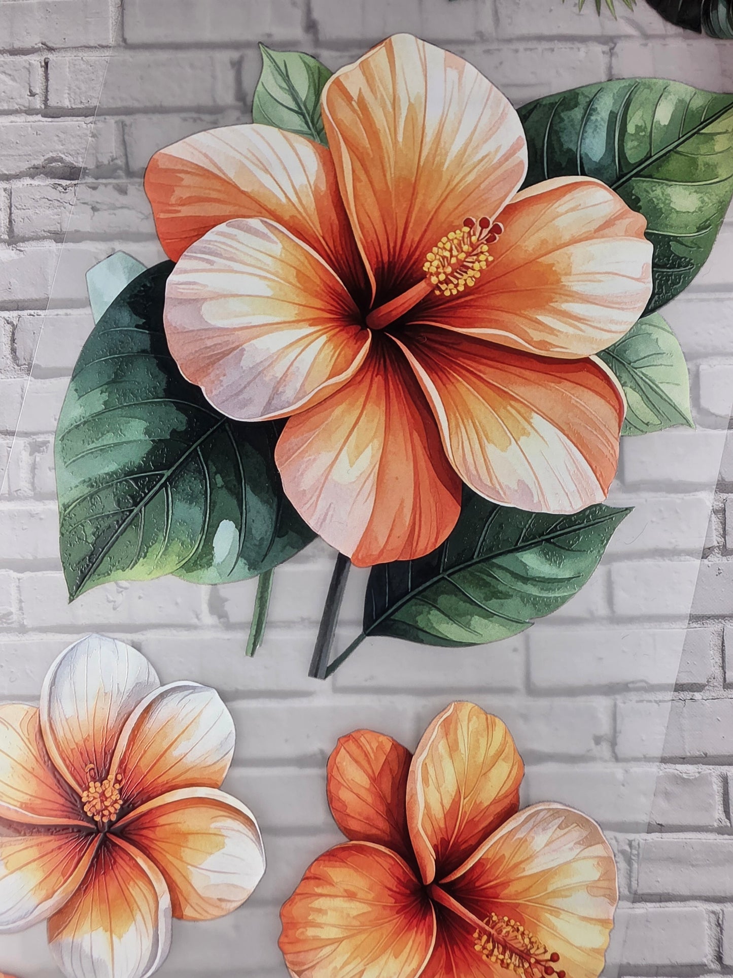 PET Tape XL 3D Stickerband Jungle flowers 12cm x 1,50m