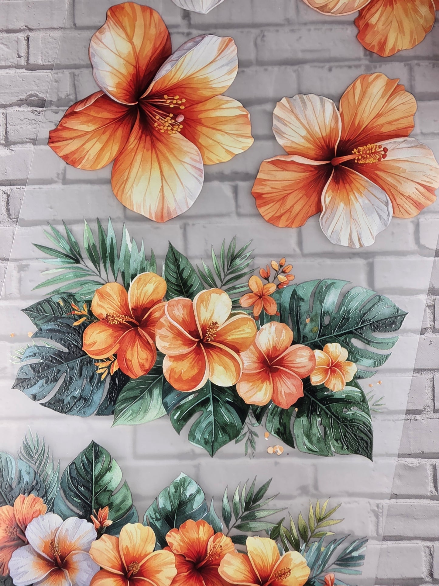 PET Tape XL 3D Stickerband Jungle flowers 12cm x 1,50m