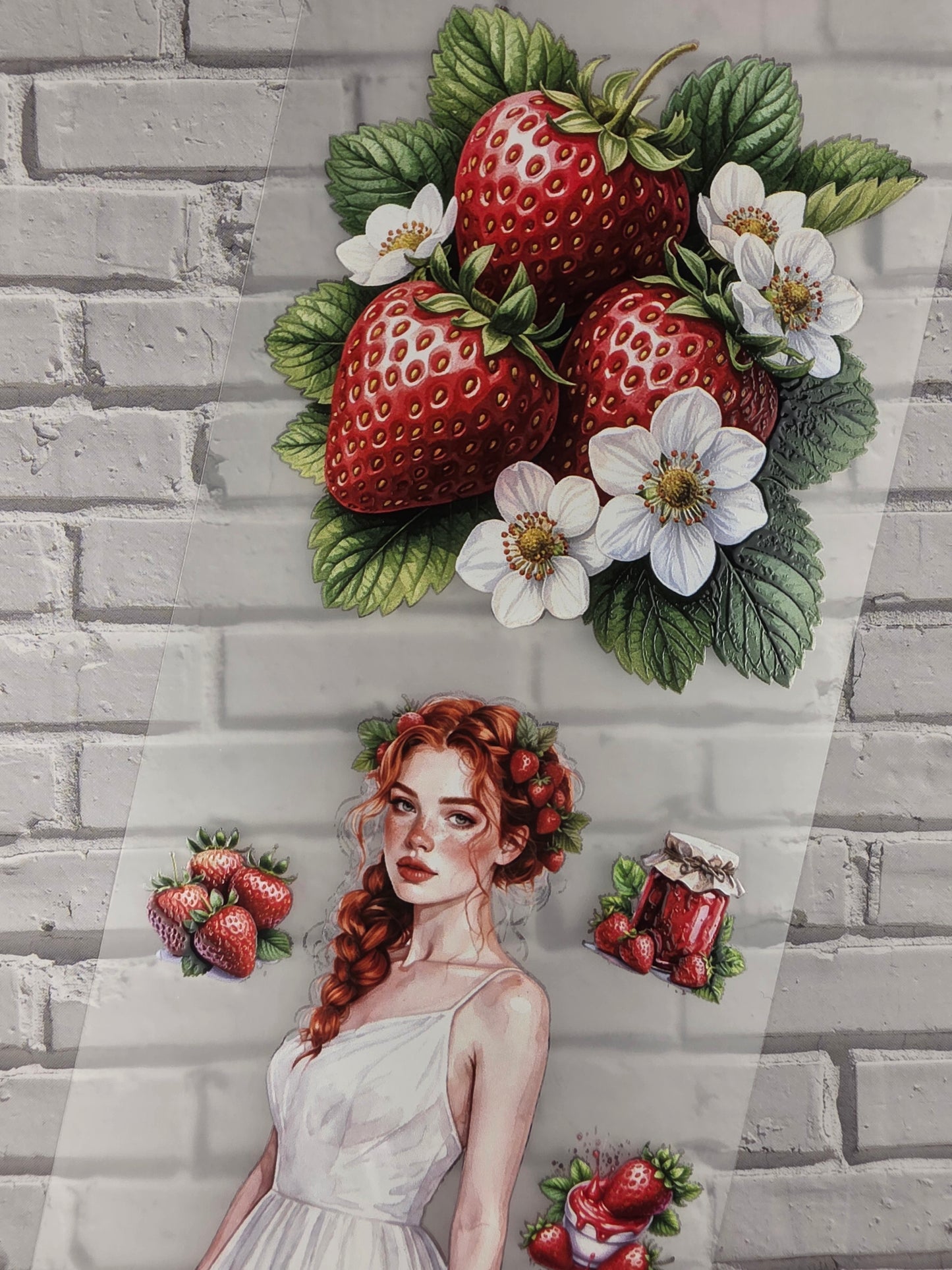 PET Tape 3D Stickerband Strawberry passion 7cm x 1,50m
