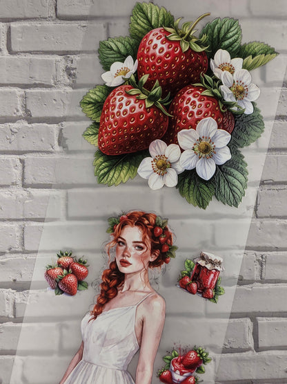 PET Tape 3D Stickerband Strawberry passion 7cm x 1,50m