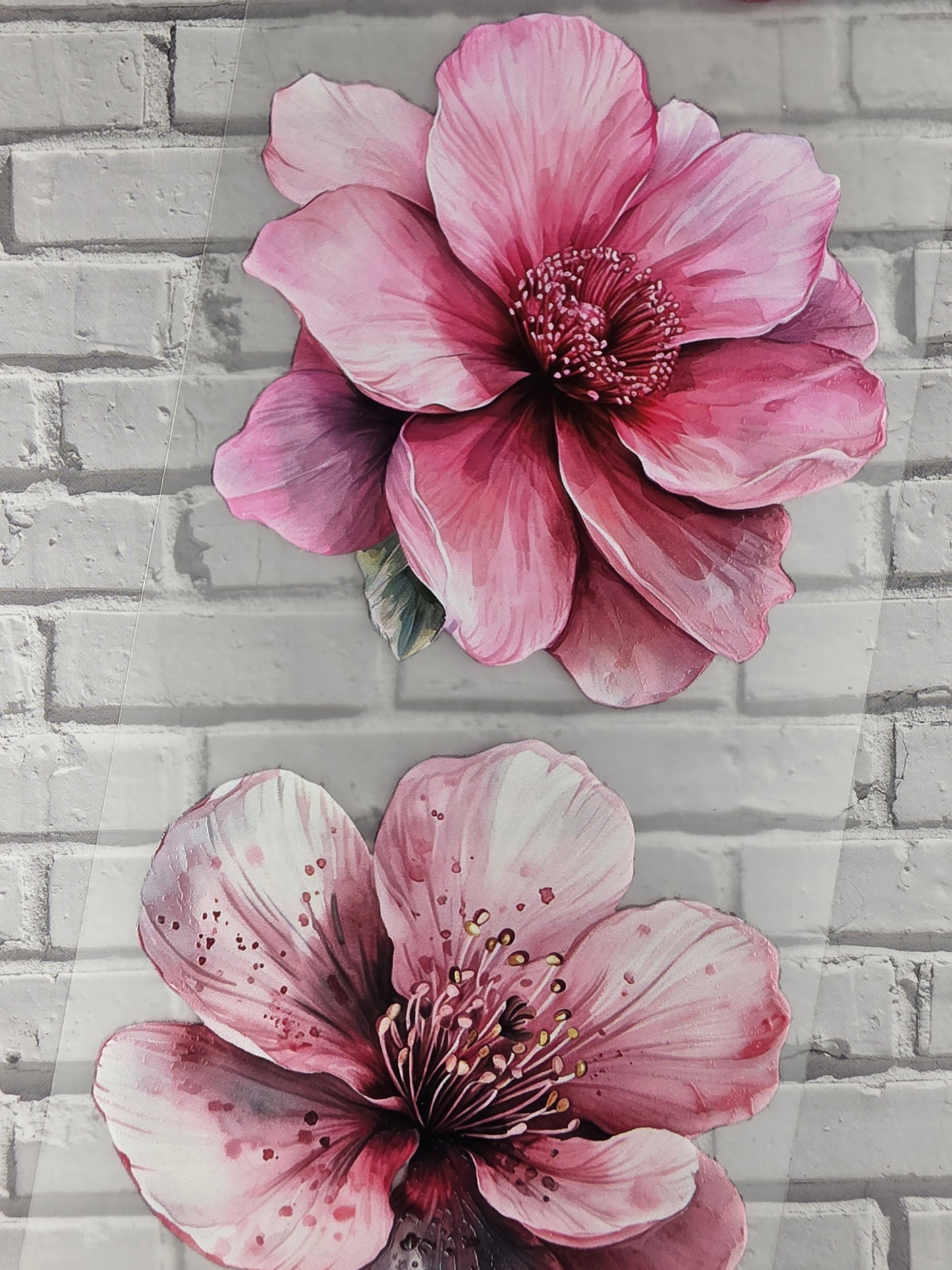 PET Tape 3D Stickerband Pink Flowers 7cm x 1,50m