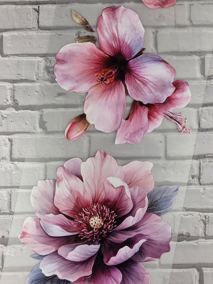 PET Tape 3D Stickerband Pink Flowers 7cm x 1,50m