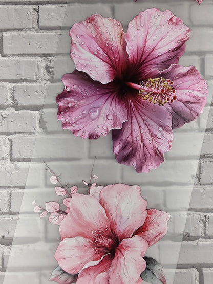 PET Tape 3D Stickerband Pink Flowers 7cm x 1,50m