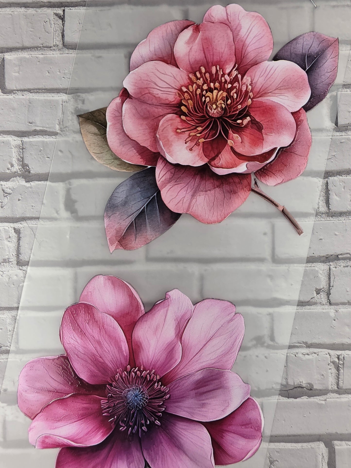 PET Tape 3D Stickerband Pink Flowers 7cm x 1,50m