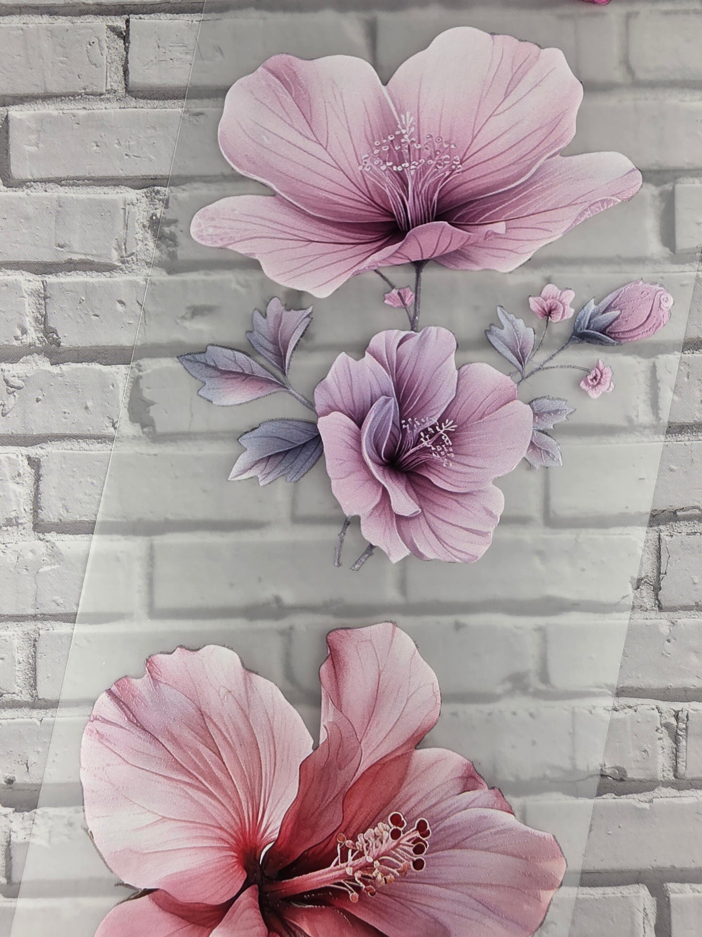 PET Tape 3D Stickerband Pink Flowers 7cm x 1,50m