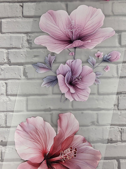 PET Tape 3D Stickerband Pink Flowers 7cm x 1,50m