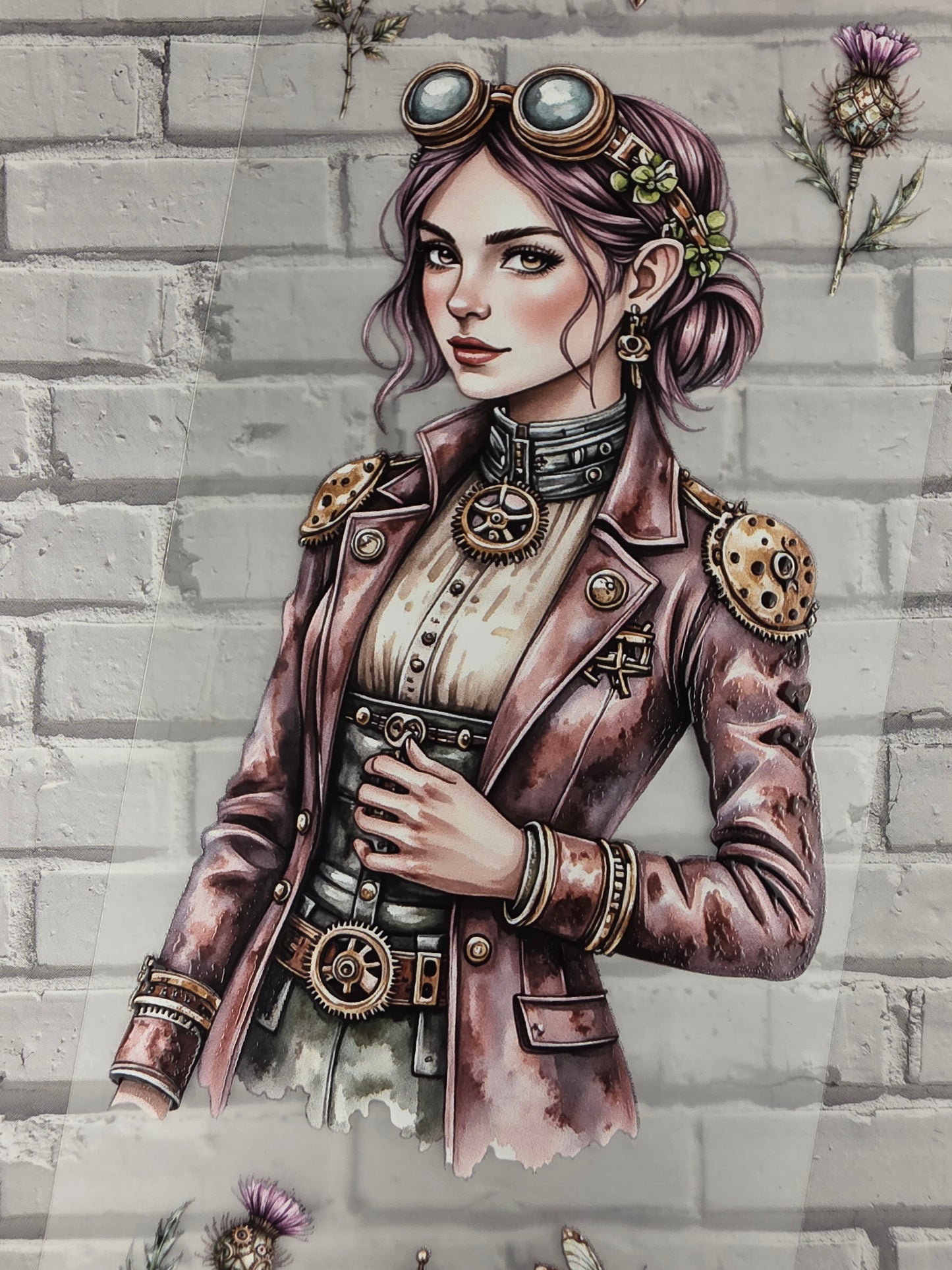 PET Tape 3D Stickerband Steampunk Flora 7cm x 1,50m