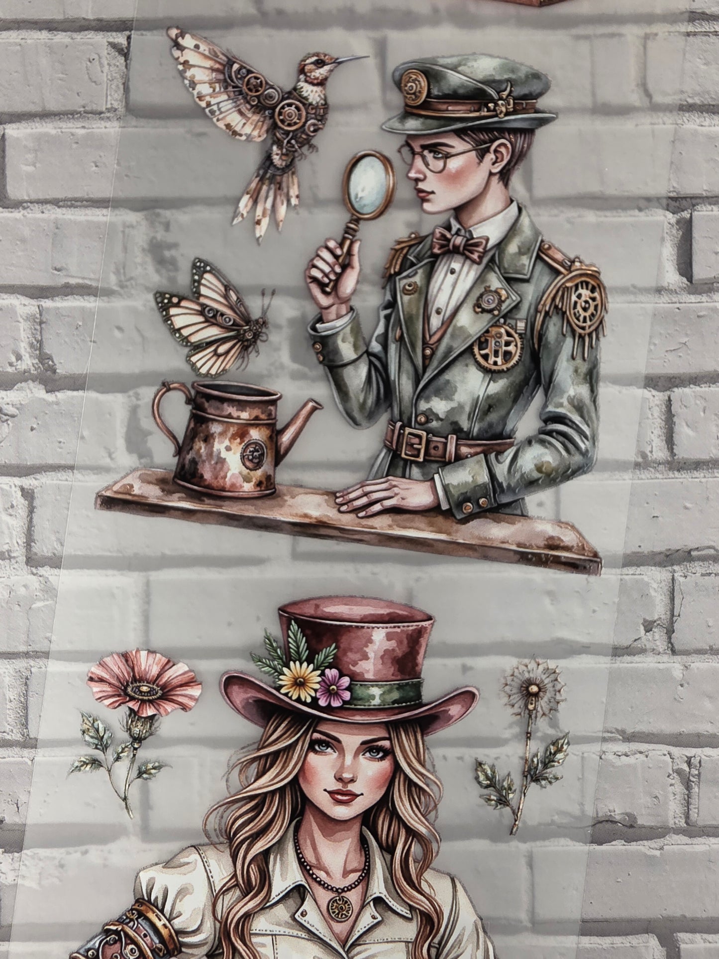 PET Tape 3D Stickerband Steampunk Flora 7cm x 1,50m