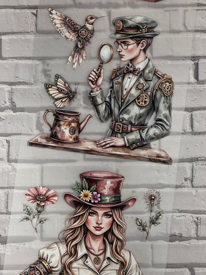 PET Tape 3D Stickerband Steampunk Flora 7cm x 1,50m