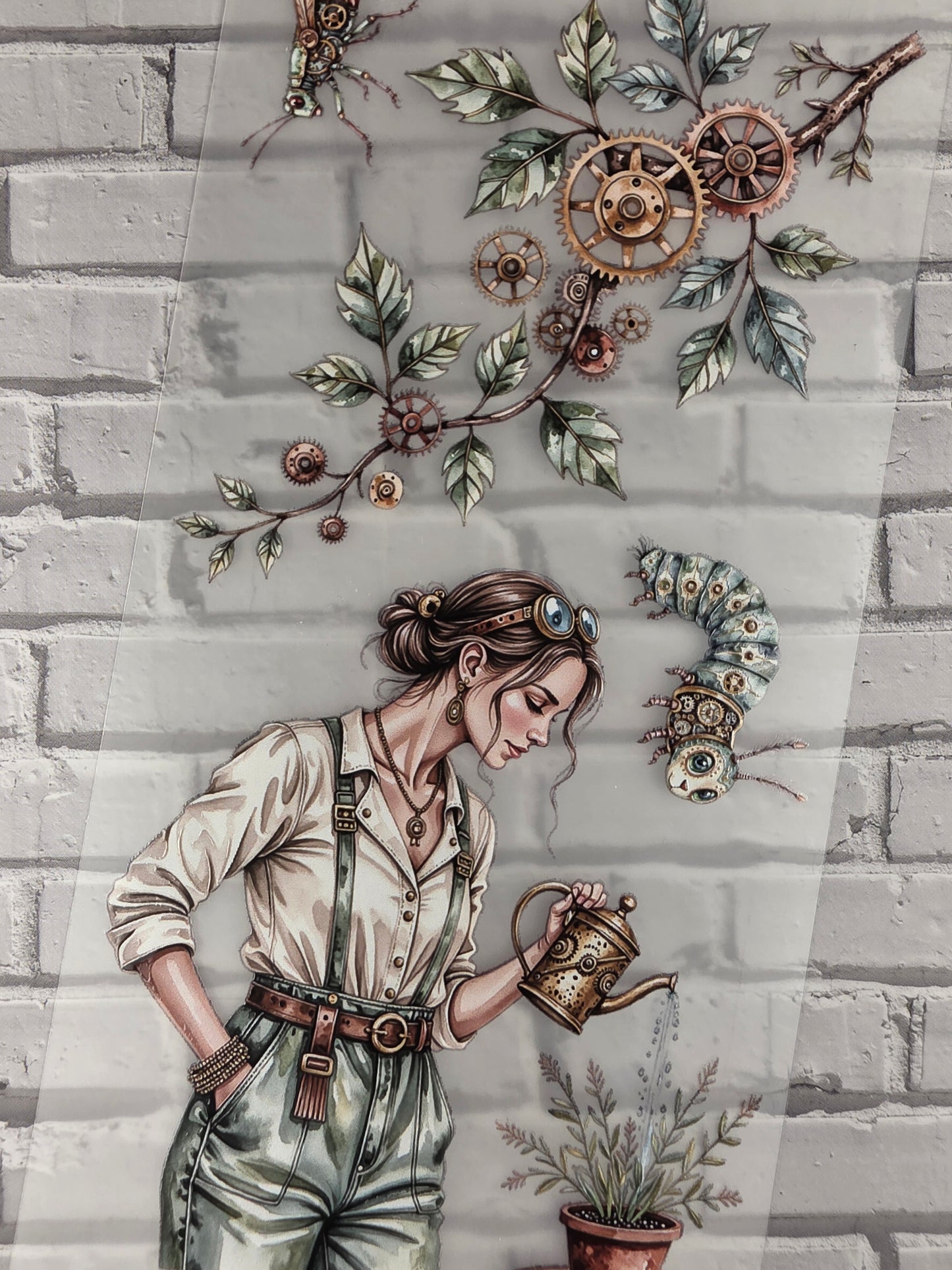 PET Tape 3D Stickerband Steampunk Flora 7cm x 1,50m