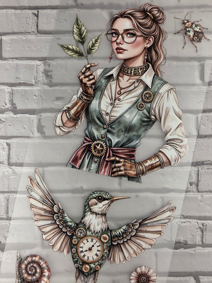 PET Tape 3D Stickerband Steampunk Flora 7cm x 1,50m