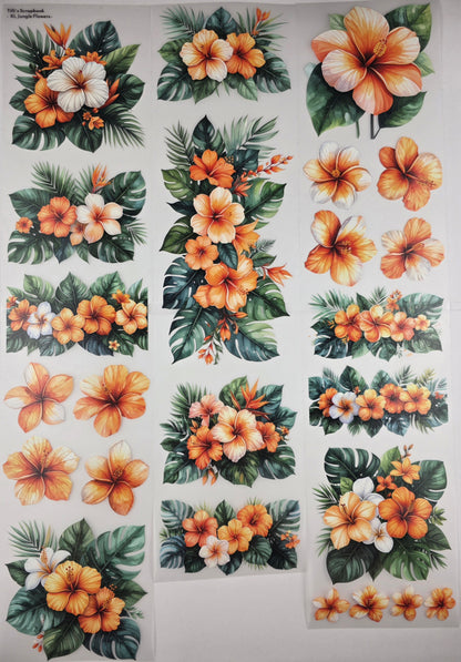 PET Tape XL 3D Stickerband Jungle flowers 12cm x 1,50m