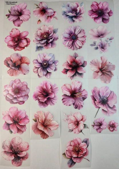 PET Tape 3D Stickerband Pink Flowers 7cm x 1,50m