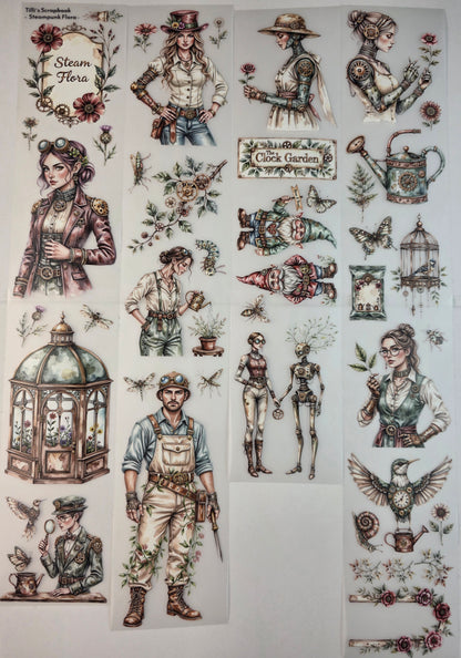 PET Tape 3D Stickerband Steampunk Flora 7cm x 1,50m