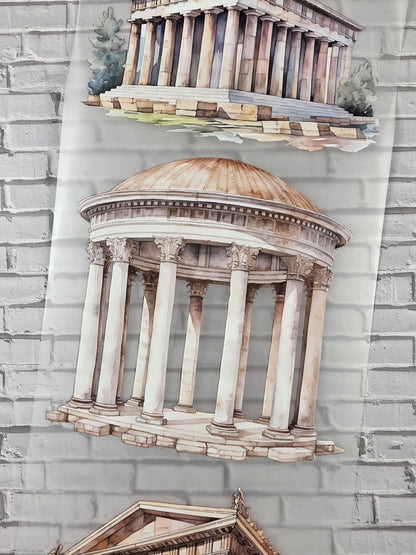PET Tape XL 3D Stickerband NickisCollageArt Greek Temples 12cm x 1,50m