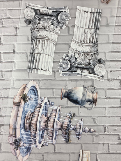 PET Tape XL 3D Stickerband NickisCollageArt Greek Temples 12cm x 1,50m