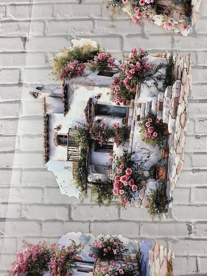 PET Tape XL 3D Stickerband NickisCollageArt Greek Houses 12cm x 1,50m