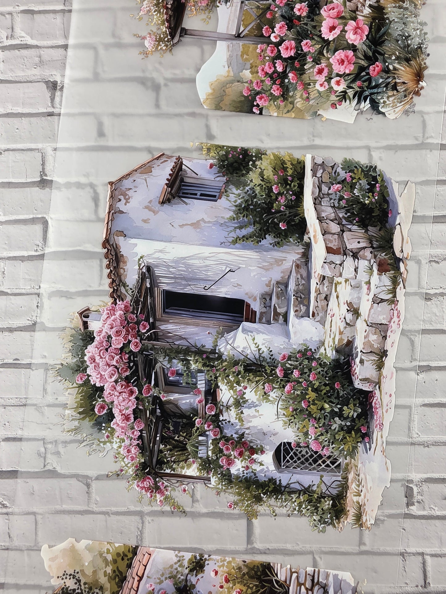 PET Tape XL 3D Stickerband NickisCollageArt Greek Houses 12cm x 1,50m