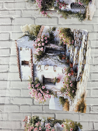 PET Tape XL 3D Stickerband NickisCollageArt Greek Houses 12cm x 1,50m