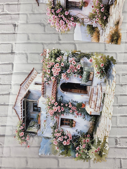PET Tape XL 3D Stickerband NickisCollageArt Greek Houses 12cm x 1,50m