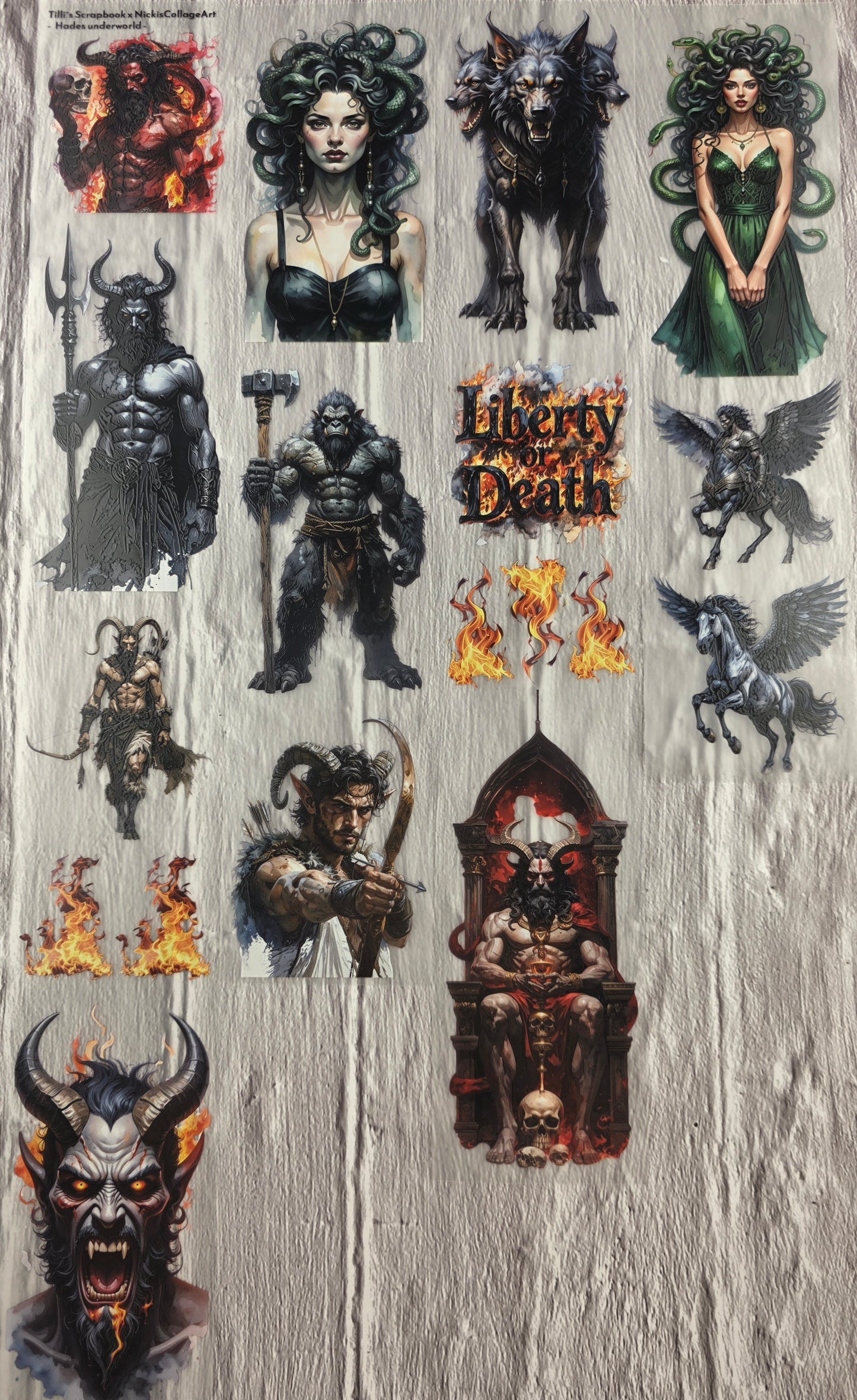 PET Tape 3D Stickerband NickisCollageArt Hades Underworld 7cm x 1,50m