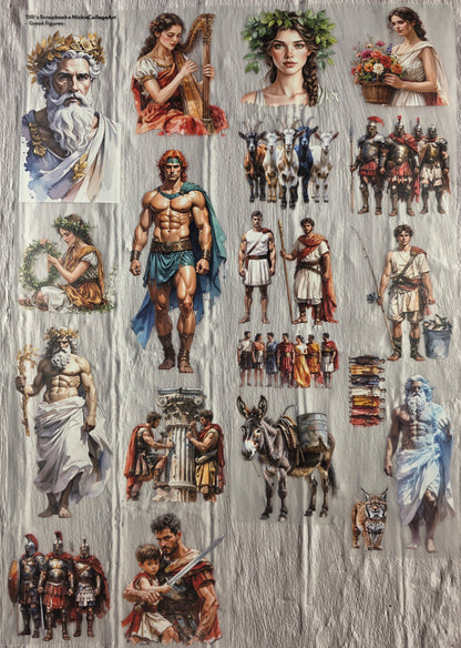PET Tape 3D Stickerband NickisCollageArt Greek figures 7cm x 1,50m